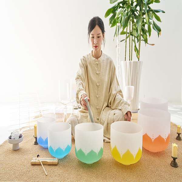 Colorful Lotus Crystal Singing Bowl(GG007)