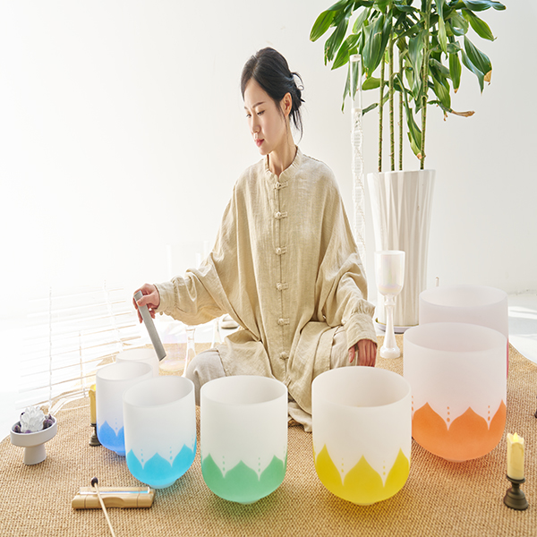 Colorful Lotus Crystal Singing Bowl